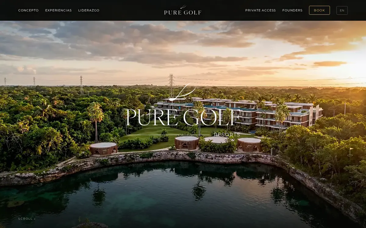 Pure Golf Resorts Tulum website